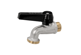 Ball bibcock for washing machine, aluminium handle