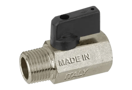 Mini-valve male/female sandblasted and nickel-plated